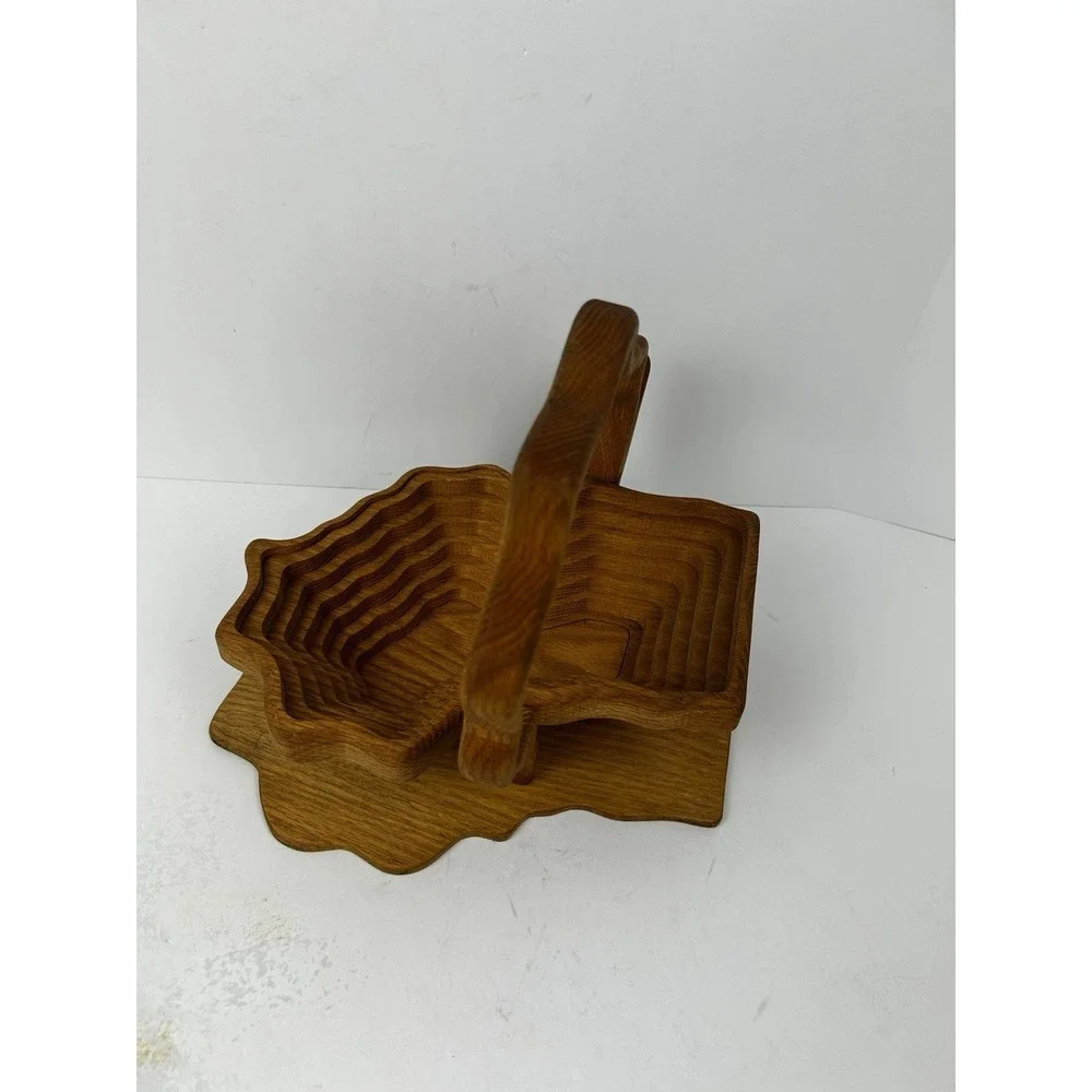Collapsible Wooden Basket Fruit Bowl Cutting Board